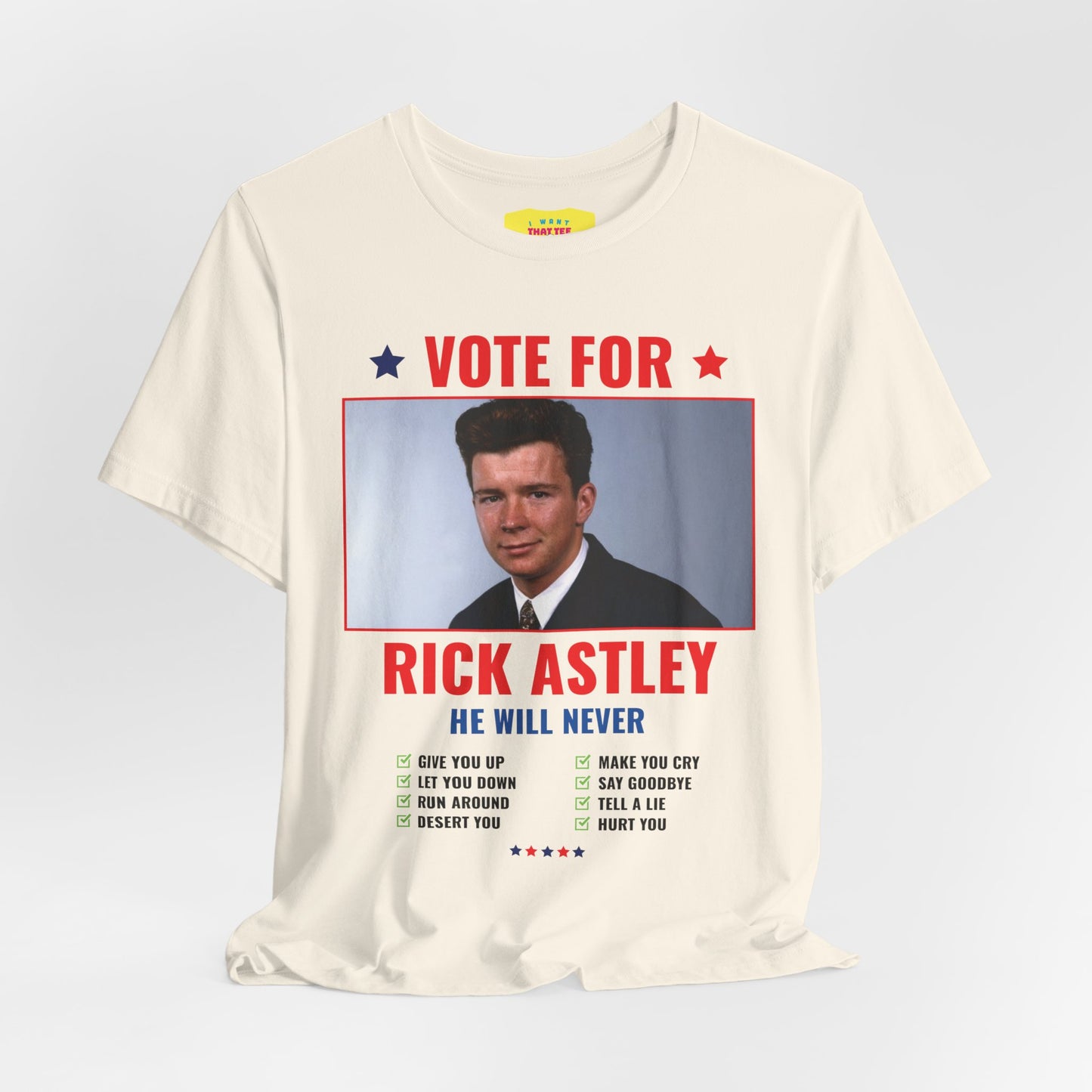 VOTE FOR RICK ASTLEY - (Unisex Jersey Short Sleeve Tee)