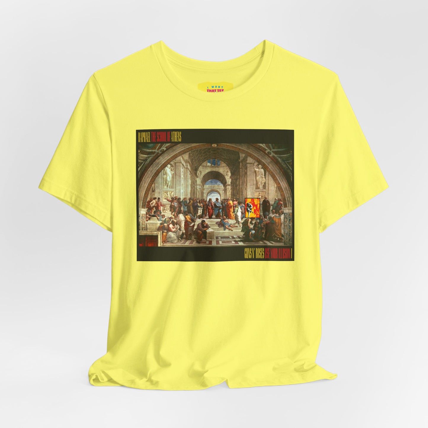 GUNS N ROSES - USE YOUR ILLUSION I & II ALBUM COVER + RAPHAEL ART (Unisex Jersey Short Sleeve Tee)