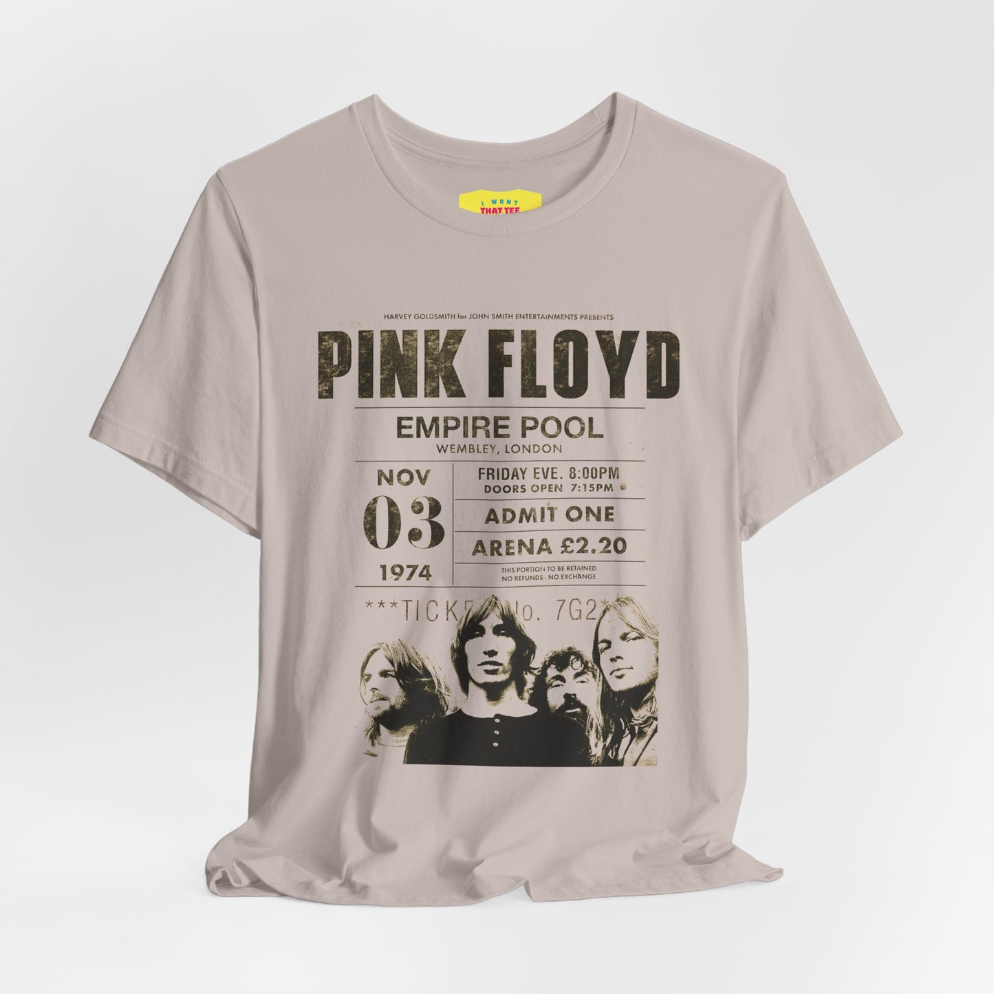 PINK FLOYD EMPIRE POOL CONCERT POSTER (Unisex Jersey Short Sleeve Tee)