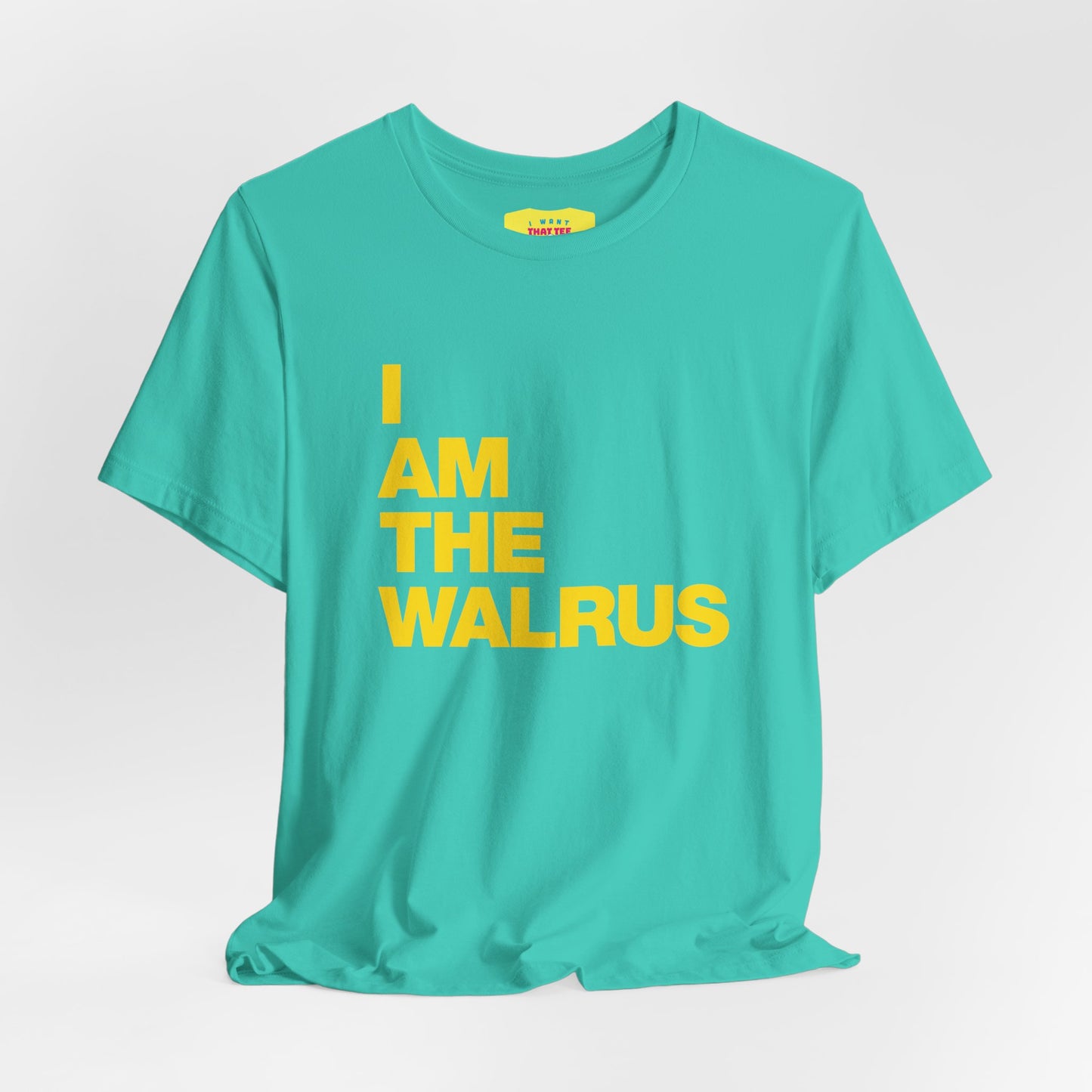 I AM THE WALRUS - THE BEATLES (Yellow text, Unisex Softstyle T-Shirt)