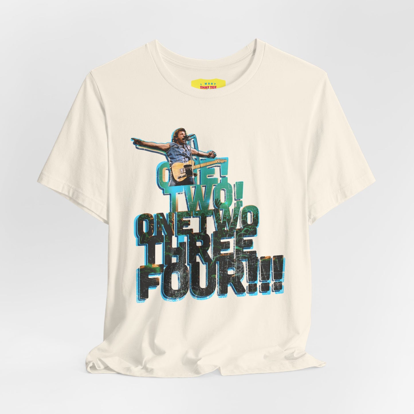 ONE! TWO! ONETWOTHREEFOUR!!! - BRUCE SPRINGSTEEN (Unisex Softstyle T-Shirt)