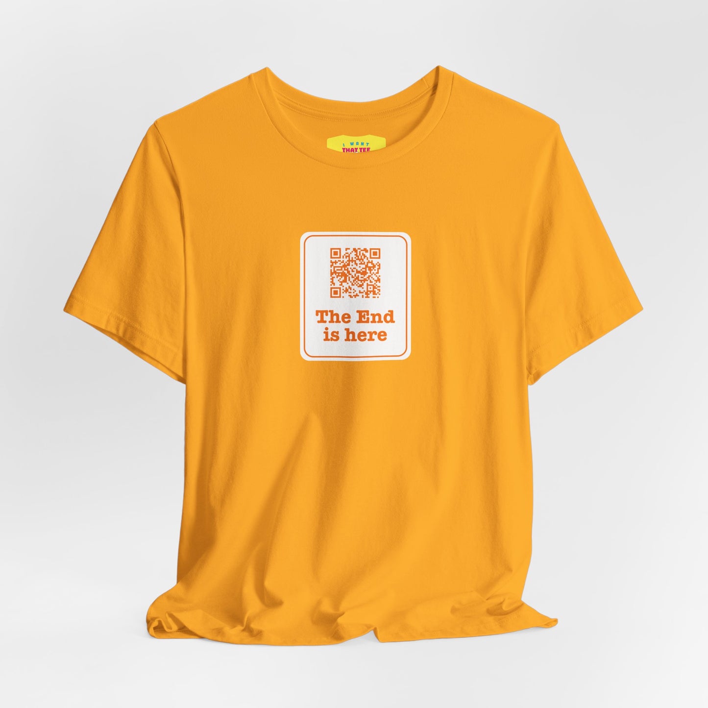 THE END IS HERE - THAT'S ALL FOLKS QR JOKE (Unisex Jersey Short Sleeve Tee)