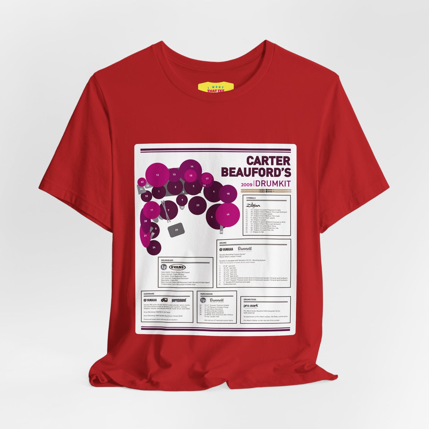 CARTER BEAUFORD 2009 DRUMKIT (Unisex Softstyle T-Shirt)