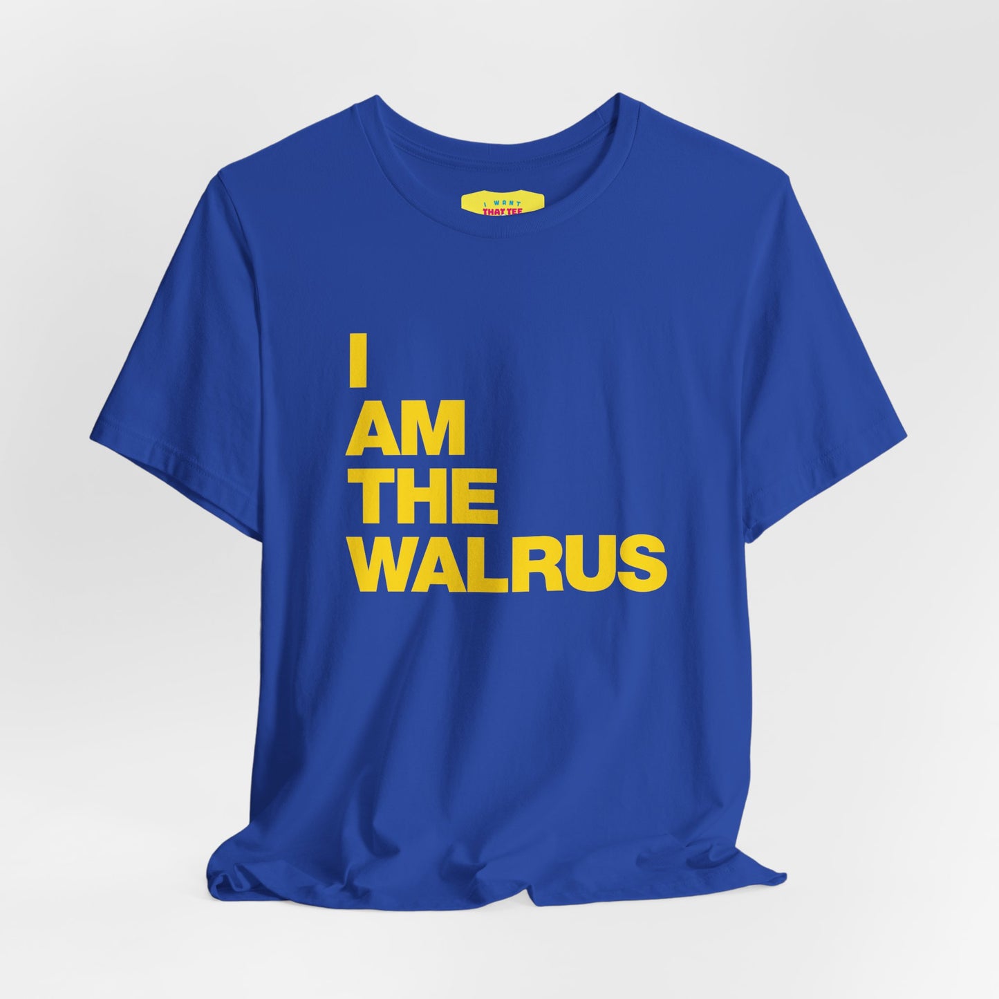 I AM THE WALRUS - THE BEATLES (Yellow text, Unisex Softstyle T-Shirt)