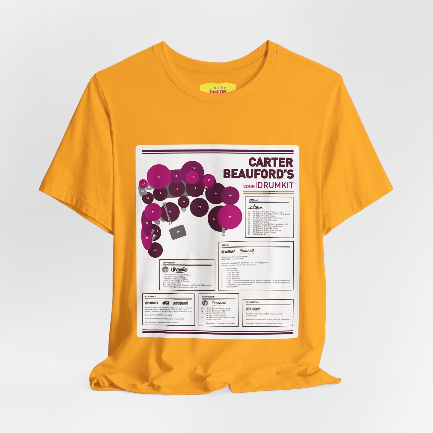 CARTER BEAUFORD 2009 DRUMKIT (Unisex Softstyle T-Shirt)