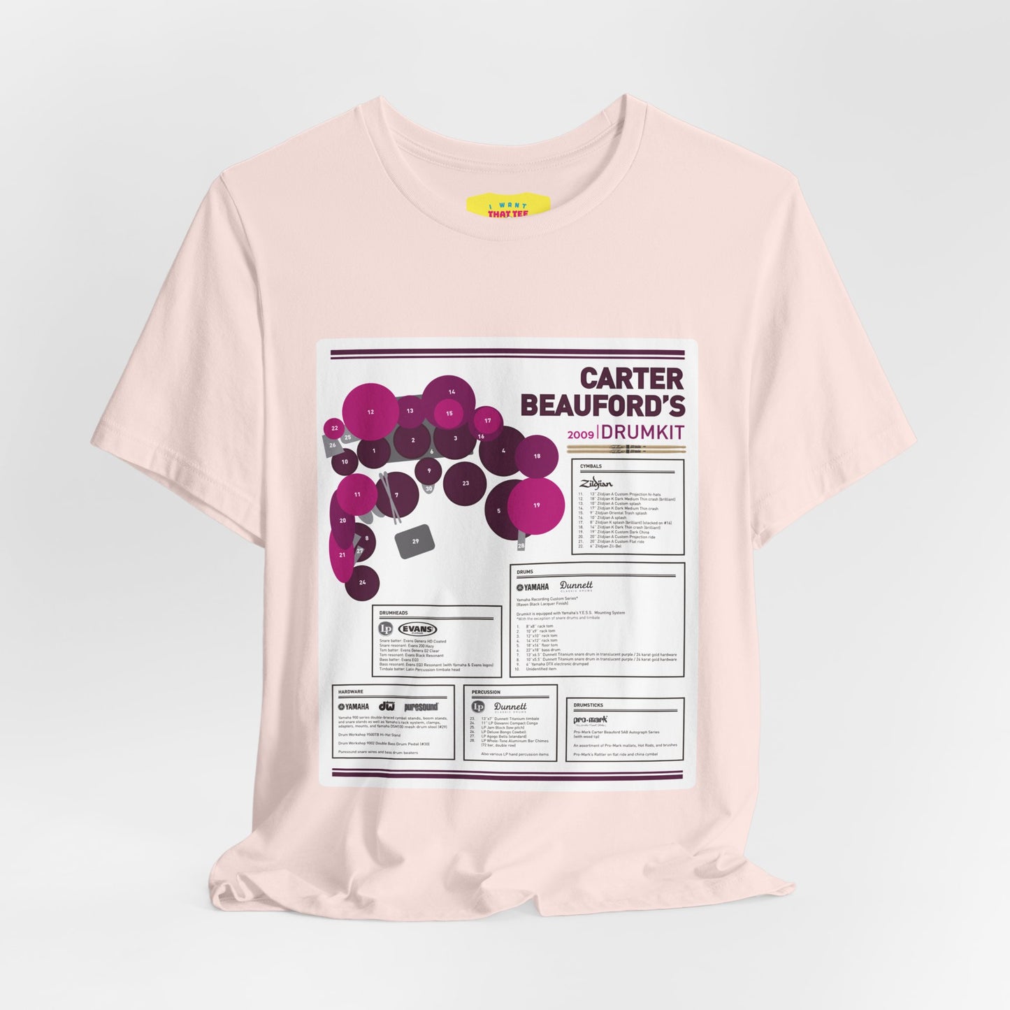 CARTER BEAUFORD 2009 DRUMKIT (Unisex Softstyle T-Shirt)