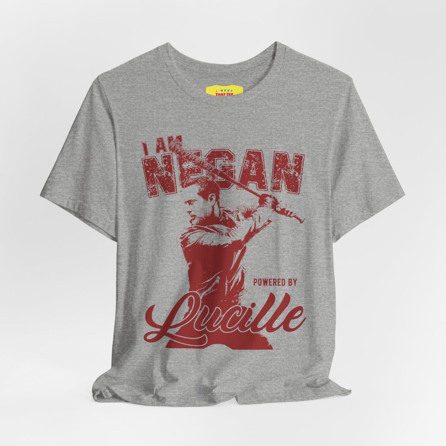 I AM NEGAN POWERED BY LUCILLE - THE WALKING DEAD (Unisex Jersey Short Sleeve Tee)