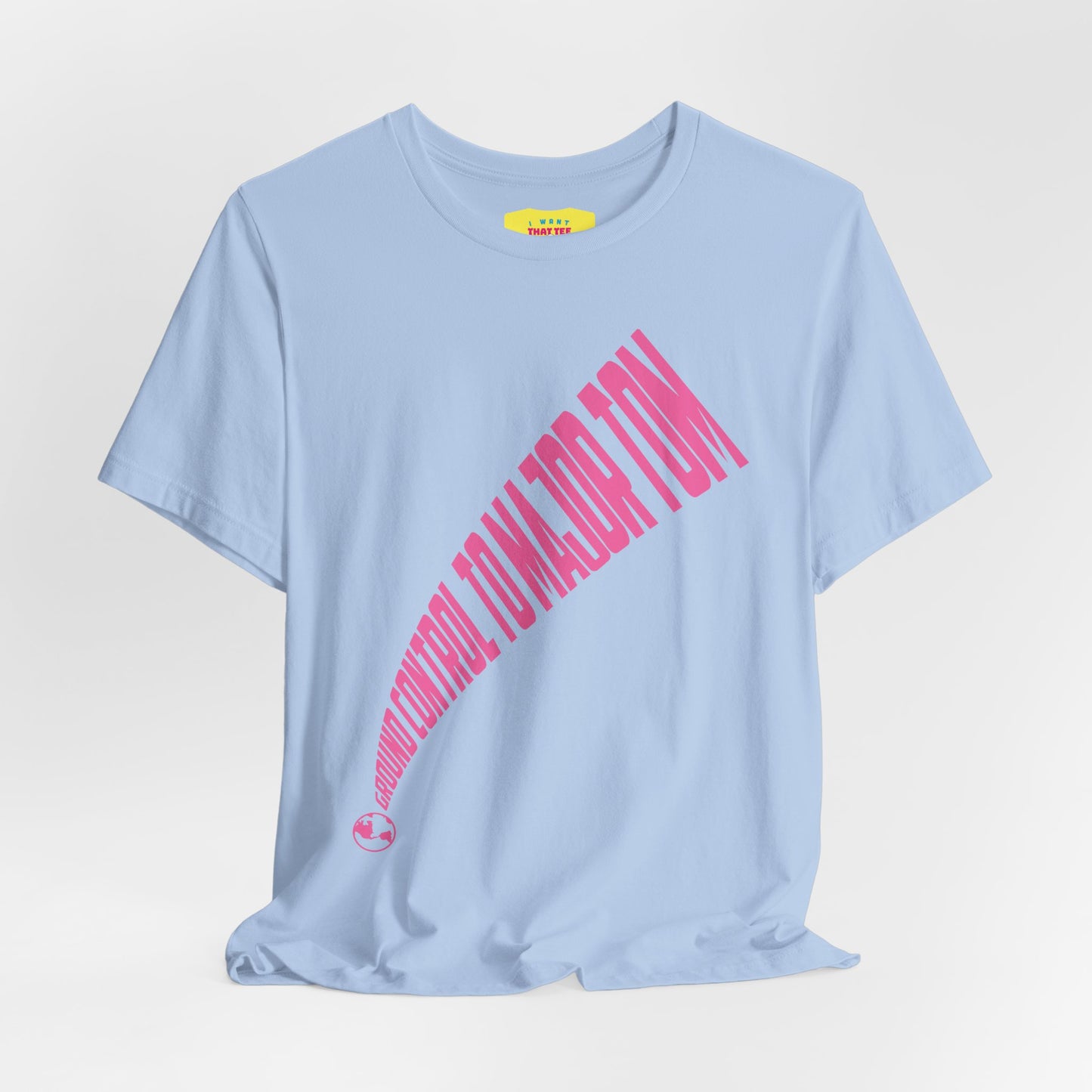 GROUND CONTROL TO MAJOR TOM (Pink text, Unisex Softstyle T-Shirt)