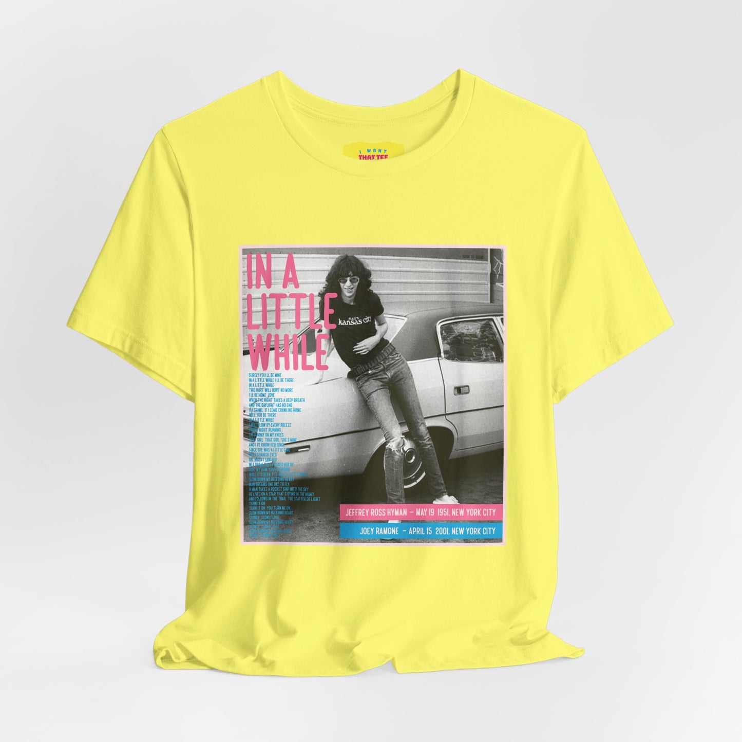 JOEY RAMONE - IN A LITTLE WHILE (Unisex Softstyle T-Shirt)