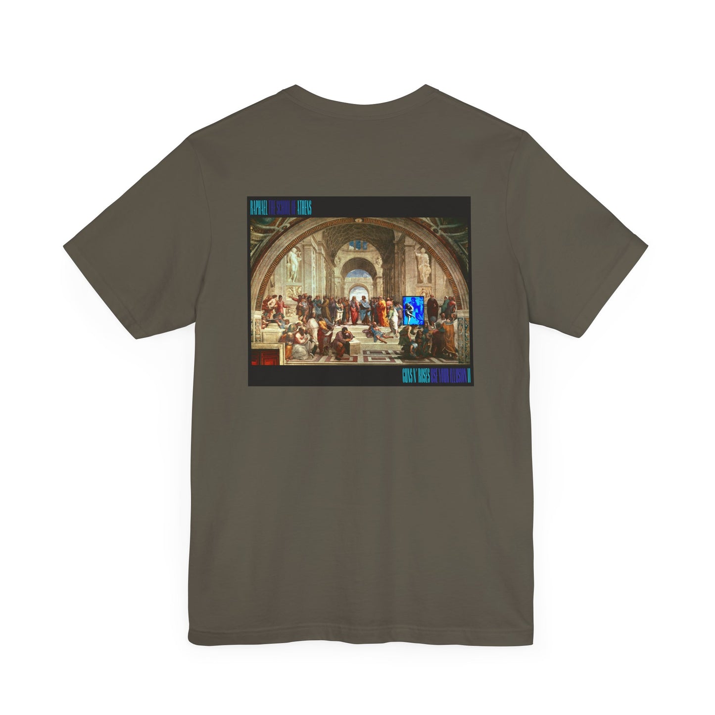 GUNS N ROSES - USE YOUR ILLUSION I & II ALBUM COVER + RAPHAEL ART (Unisex Jersey Short Sleeve Tee)