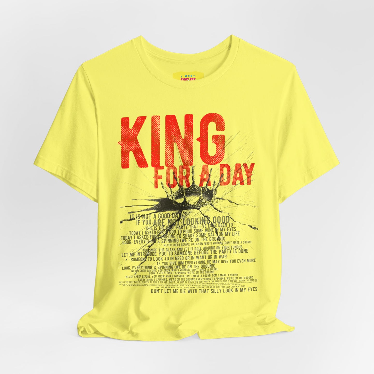 KING FOR A DAY - FAITH NO MORE (Unisex Jersey Short Sleeve Tee)