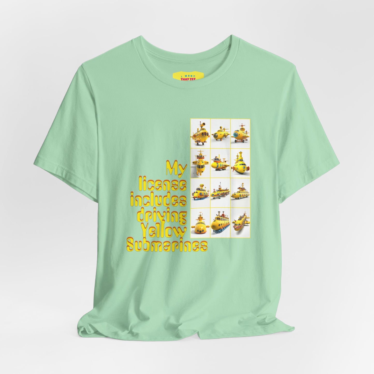 MY LICENSE INCLUDES DRIVING YELLOW SUBMARINES (Unisex Softstyle T-Shirt)