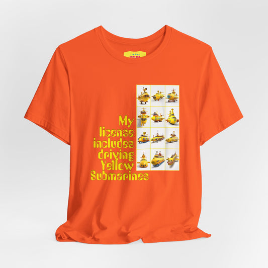 MY LICENSE INCLUDES DRIVING YELLOW SUBMARINES (Unisex Softstyle T-Shirt)