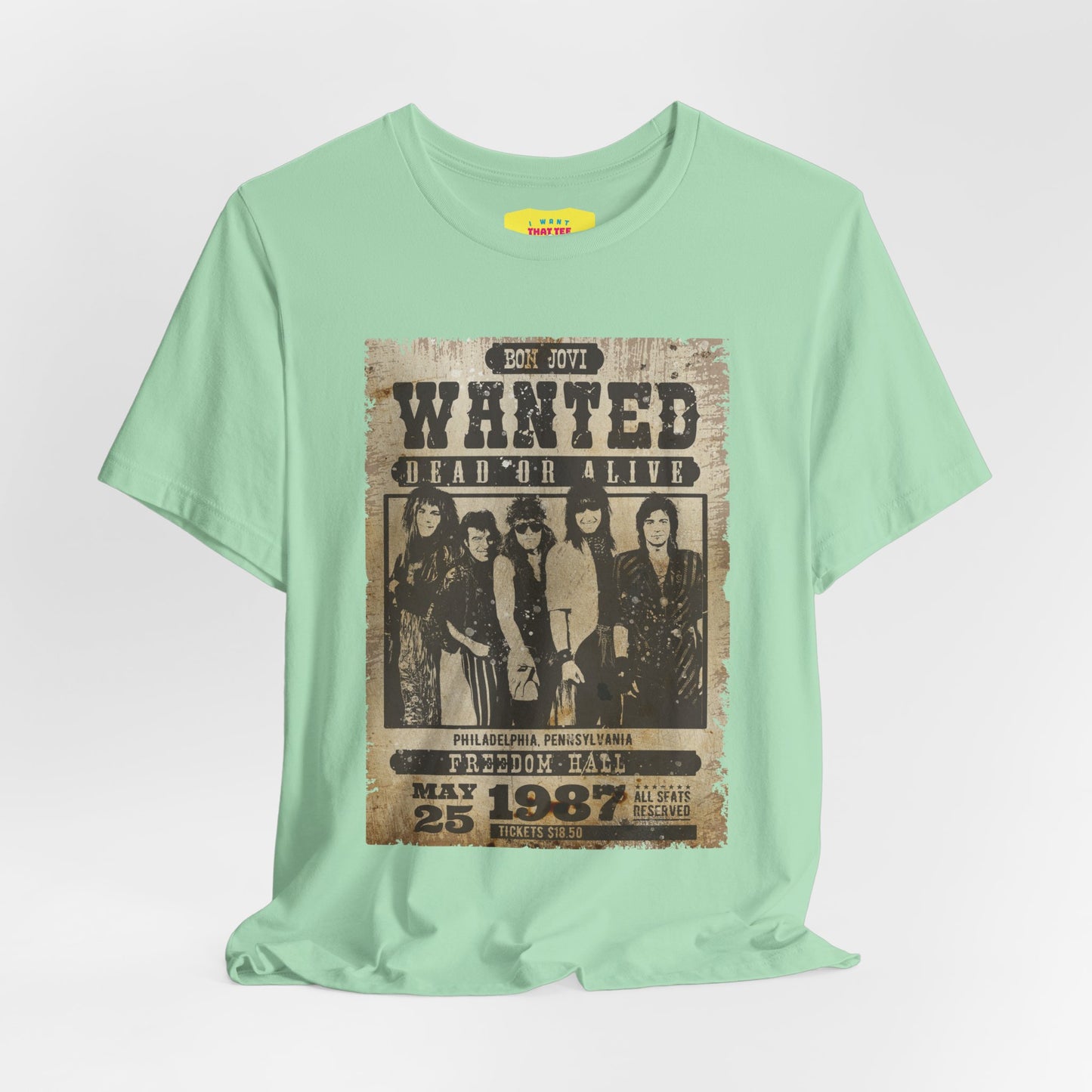 WANTED DEAD OR ALIVE - BON JOVI (Unisex Jersey Short Sleeve Tee)