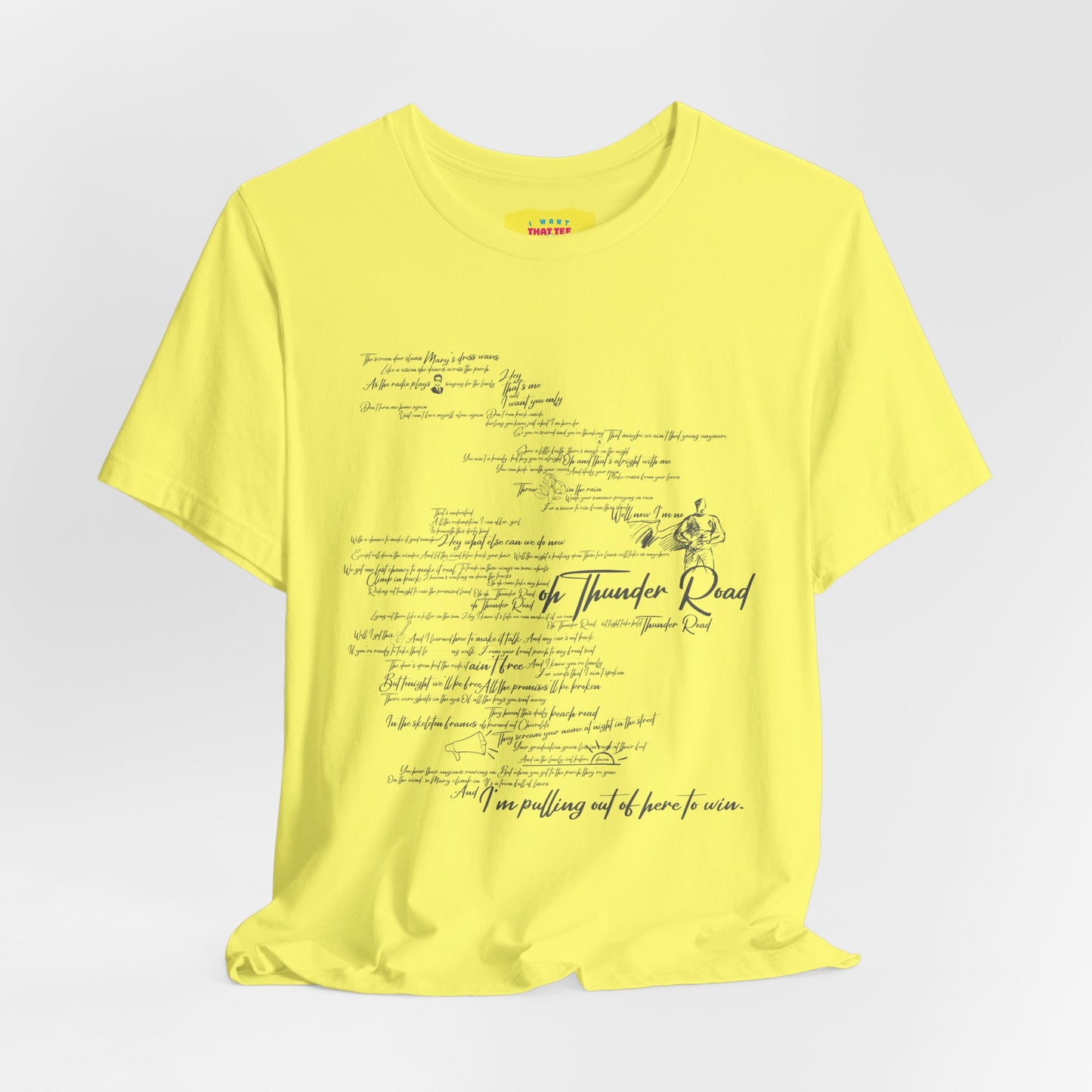 THUNDER ROAD - BRUCE SPRINGSTEEN LYRICS (Unisex Softstyle T-Shirt)