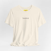 TAURUS BLACK WORD LOGO - (Unisex Jersey Short Sleeve Tee)