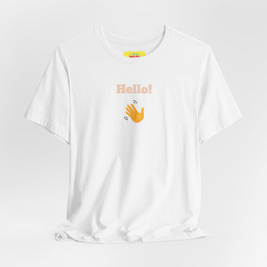 HELLO (front) / GOODBYE (back) (Unisex Jersey Short Sleeve Tee)