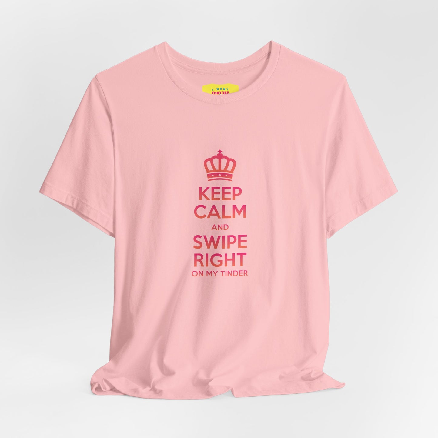 KEEP CALM AND SWIPE RIGHT ON MY TINDER - TINDER JOKE (Unisex Softstyle T-Shirt)