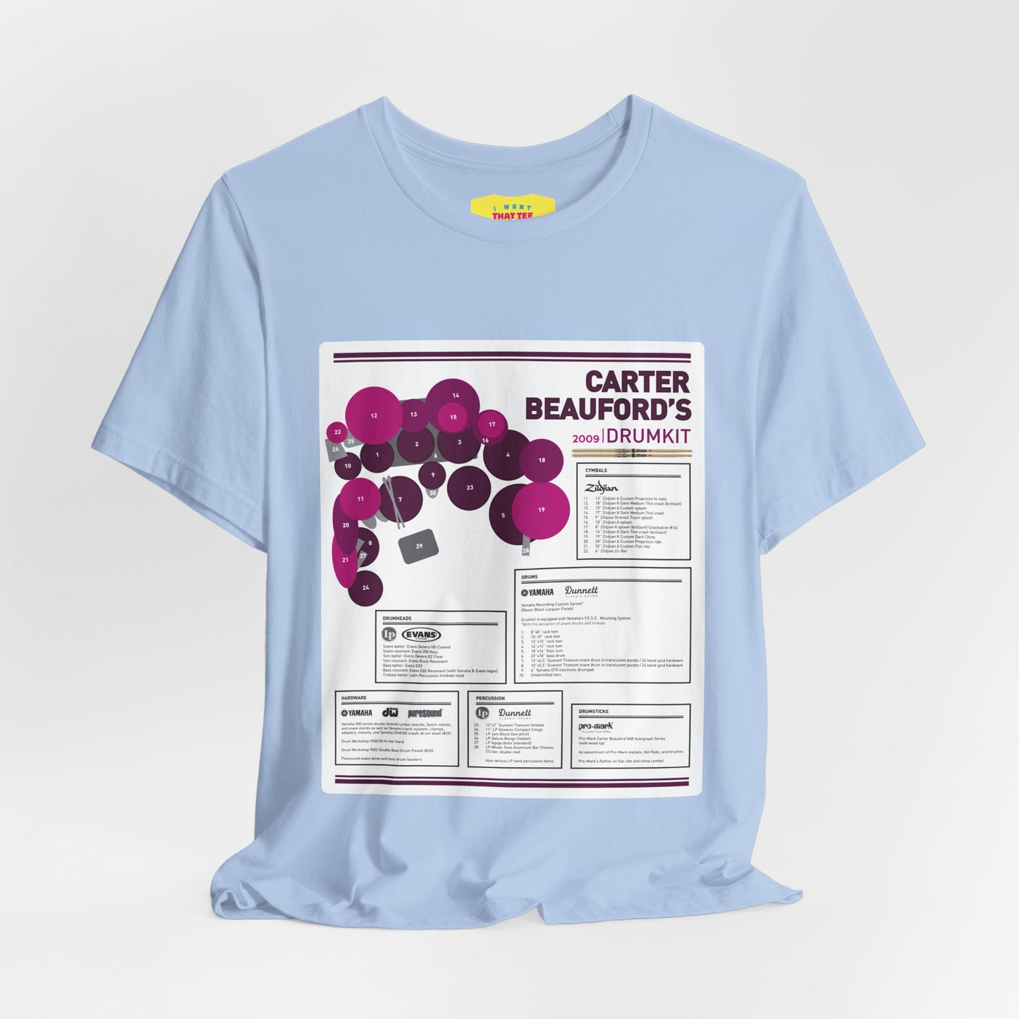 CARTER BEAUFORD 2009 DRUMKIT (Unisex Softstyle T-Shirt)