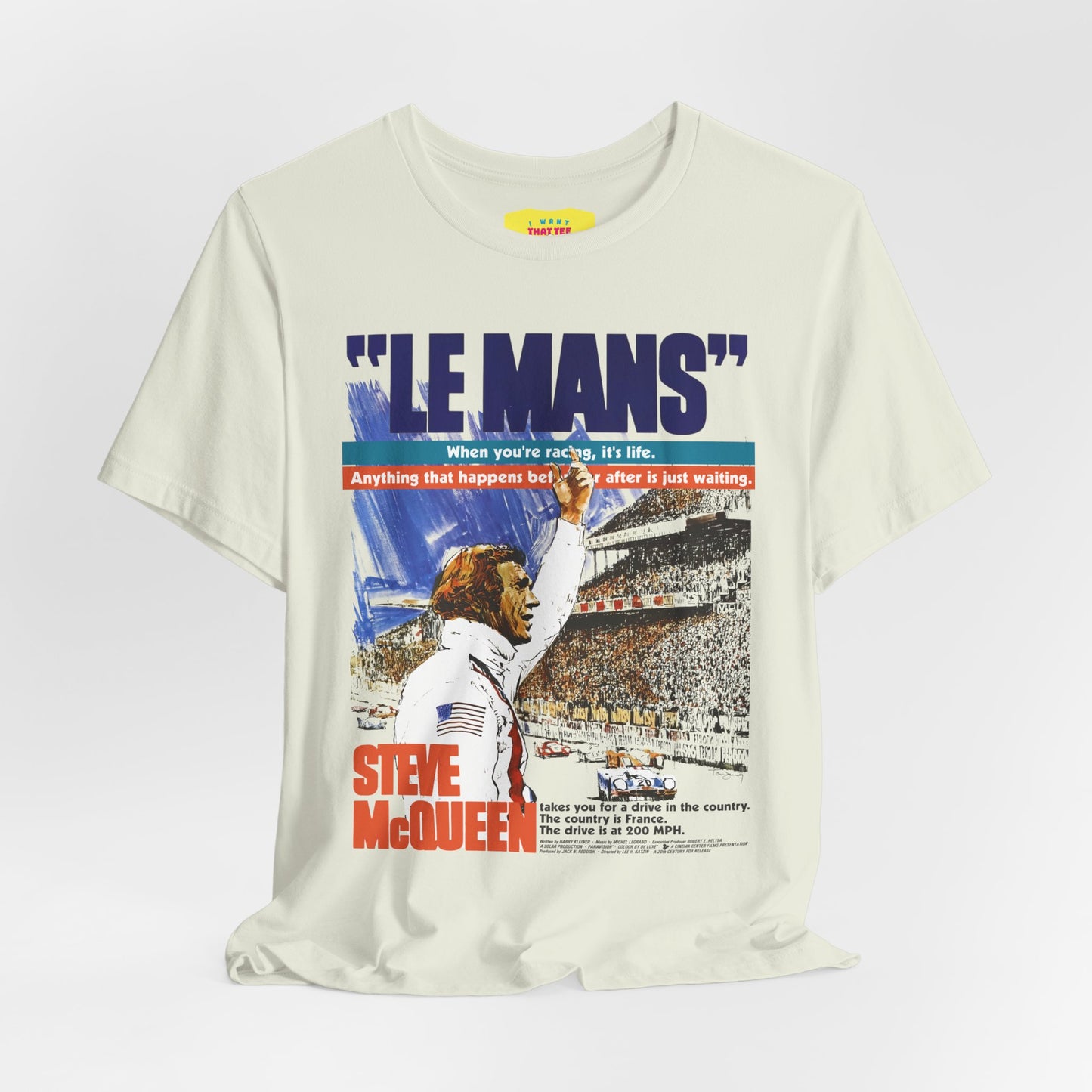 LE MANS MOVIE POSTER (Unisex Jersey Short Sleeve Tee)