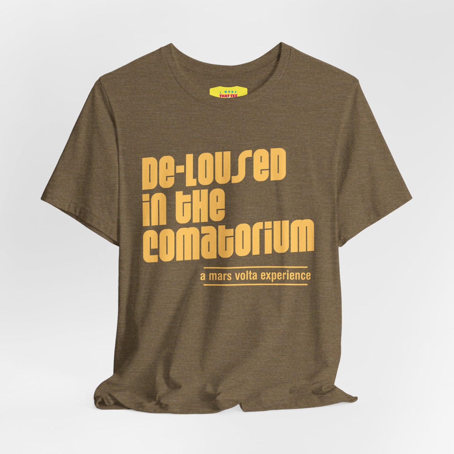 DE-LOUSED IN THE COMATORIUM - A MARS VOLTA EXPERIENCE (Green text, Unisex Softstyle T-Shirt)