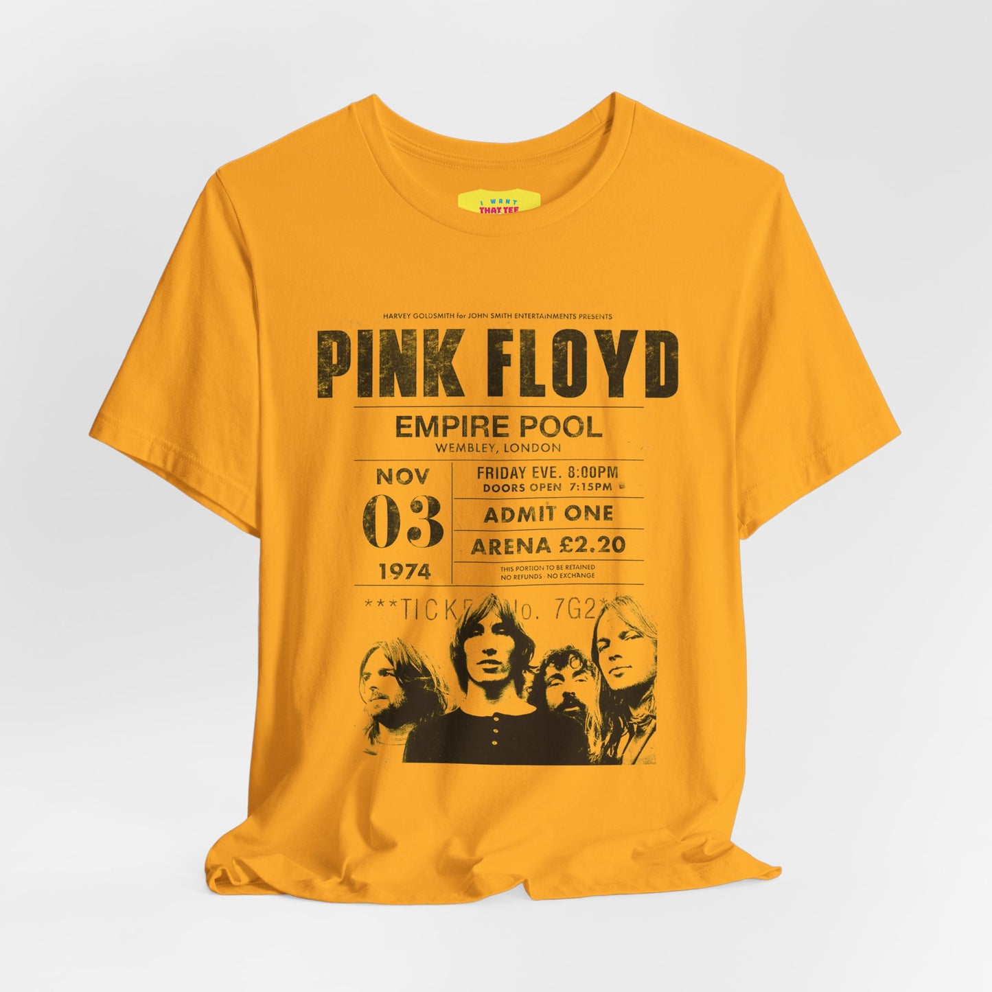 PINK FLOYD EMPIRE POOL CONCERT POSTER (Unisex Jersey Short Sleeve Tee)