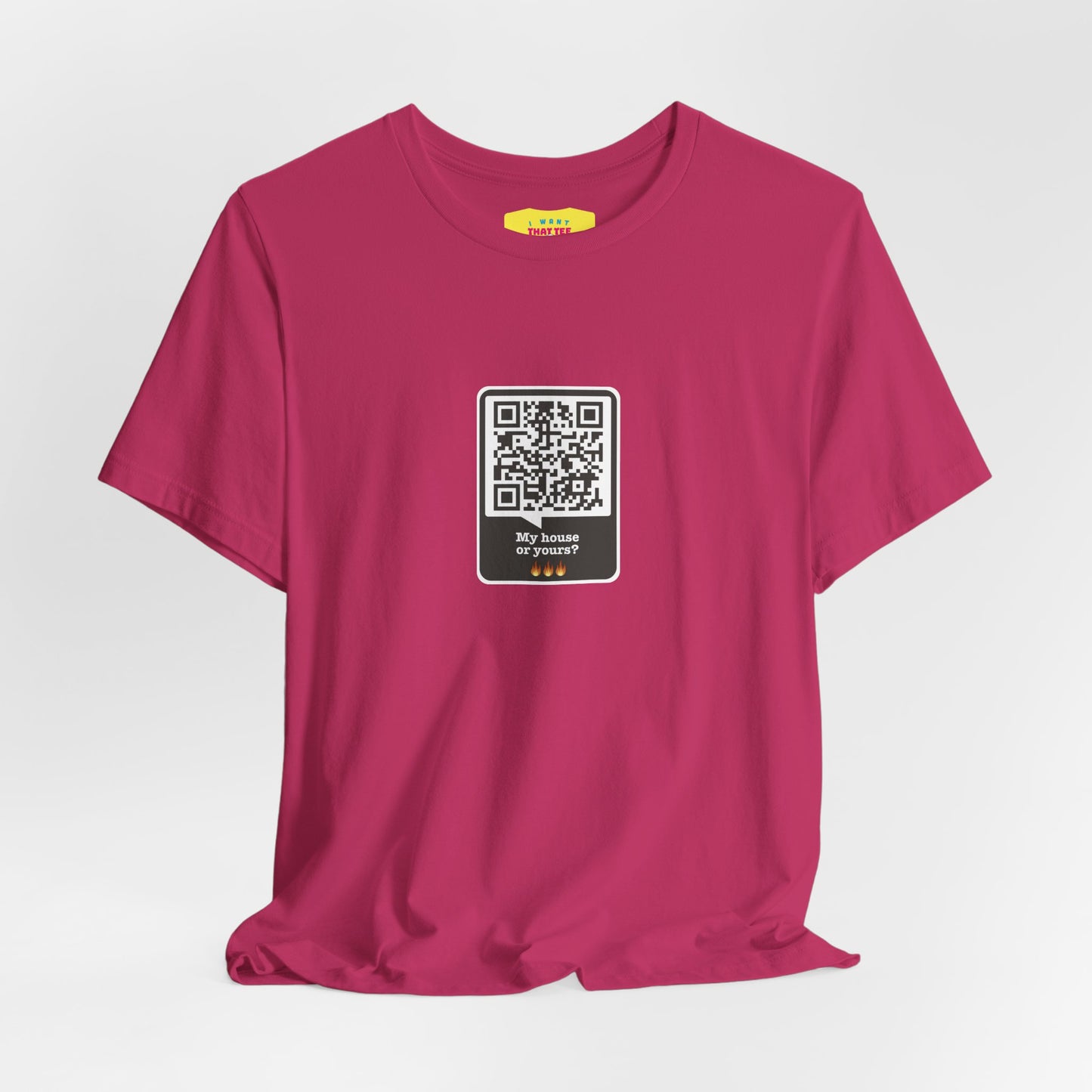 MY HOUSE OR YOURS? - UBER QR JOKE (Unisex Softstyle T-Shirt)