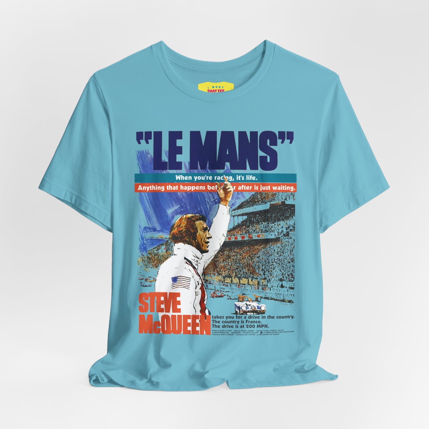 LE MANS MOVIE POSTER (Unisex Jersey Short Sleeve Tee)