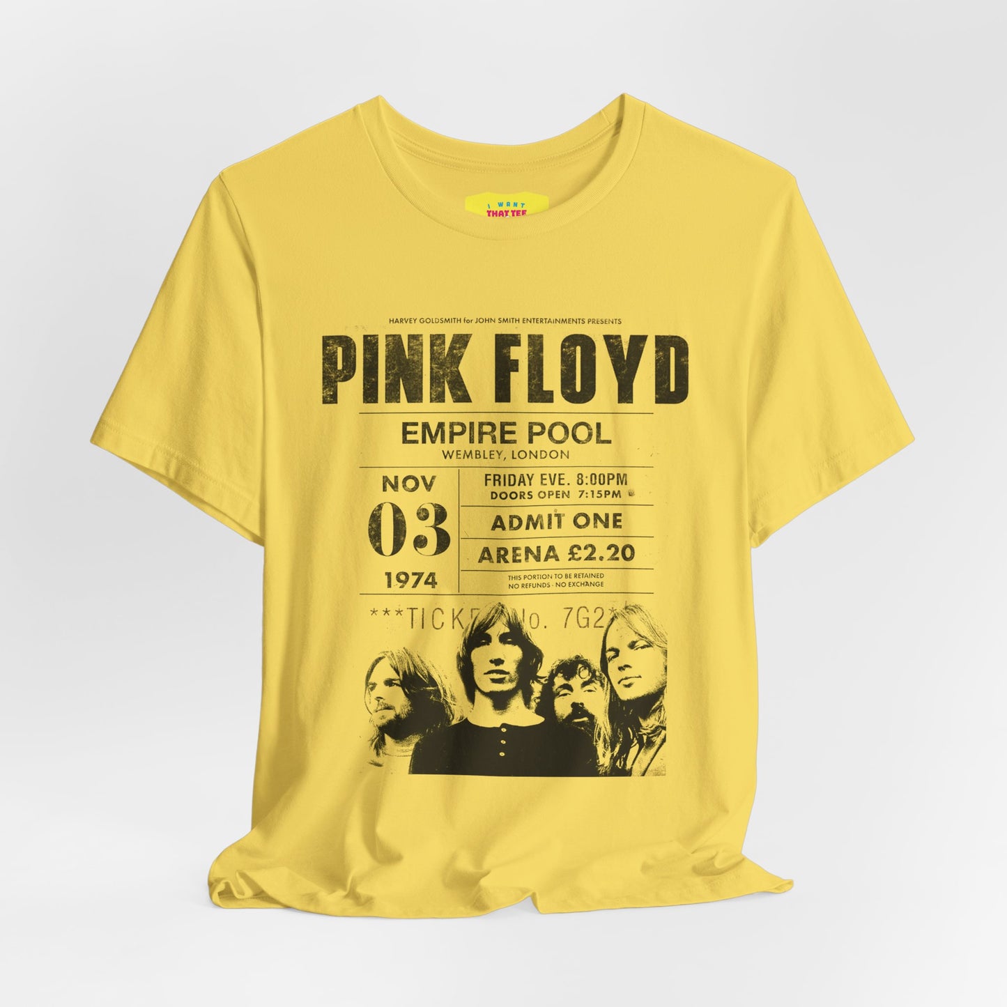 PINK FLOYD EMPIRE POOL CONCERT POSTER (Unisex Jersey Short Sleeve Tee)