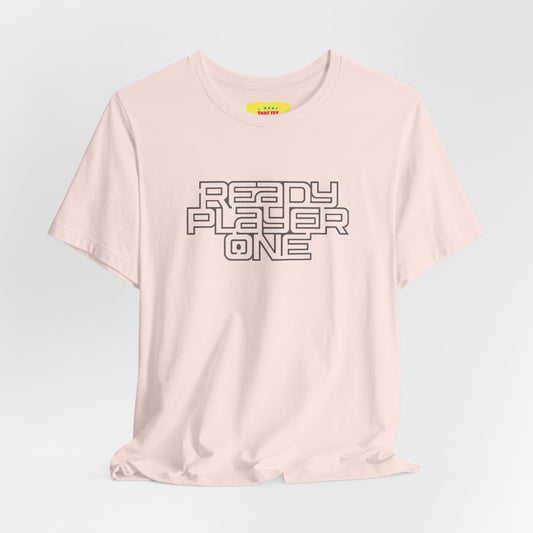 READY PLAYER ONE - STEVEN SPIELBERG'S MOVIE (Grey text, Unisex Softstyle T-Shirt)