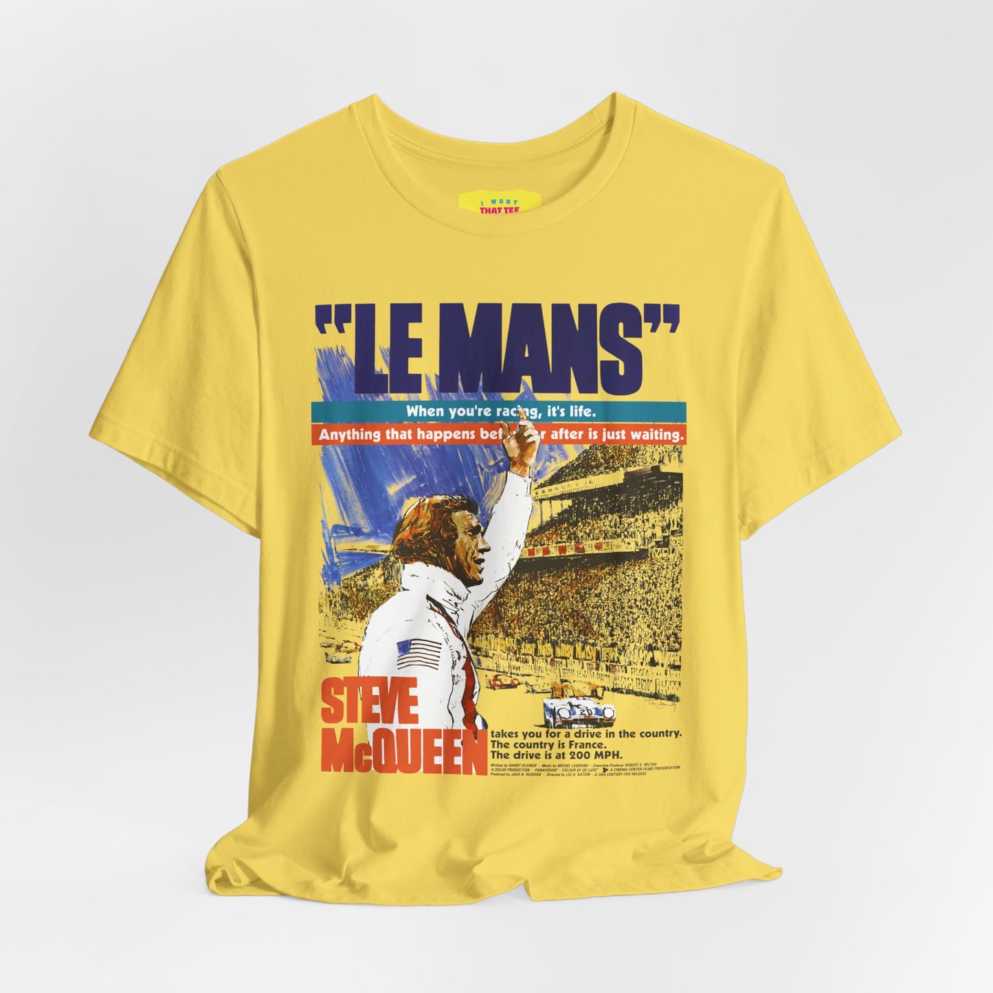 LE MANS MOVIE POSTER (Unisex Jersey Short Sleeve Tee)