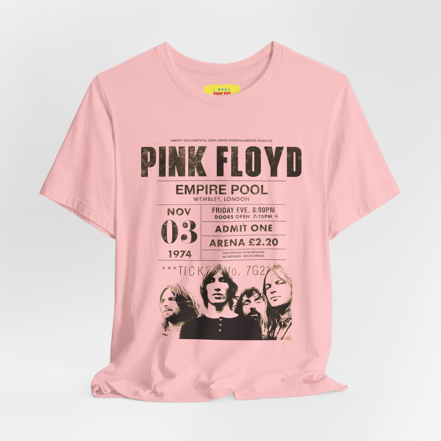 PINK FLOYD EMPIRE POOL CONCERT POSTER (Unisex Jersey Short Sleeve Tee)