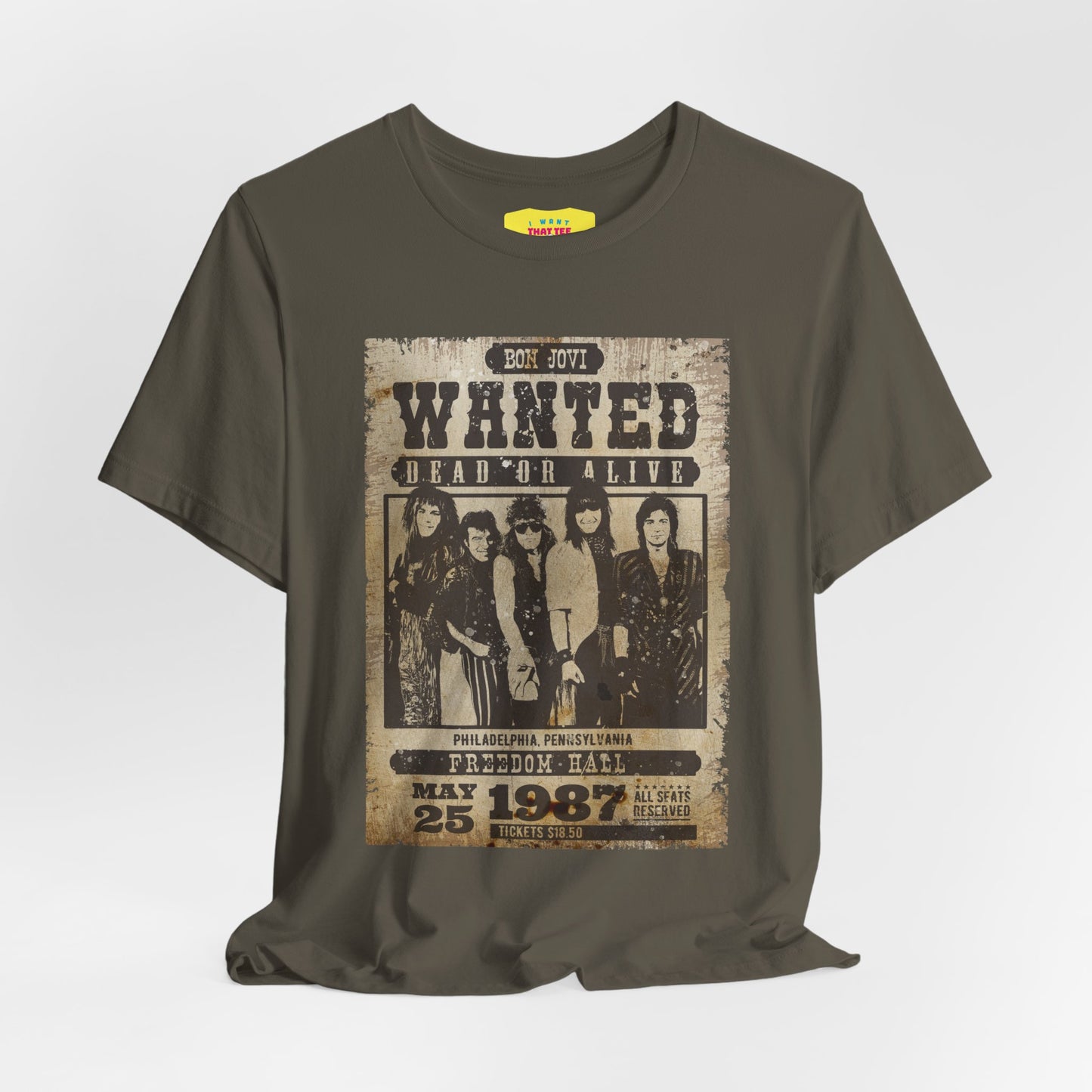 WANTED DEAD OR ALIVE - BON JOVI (Unisex Jersey Short Sleeve Tee)