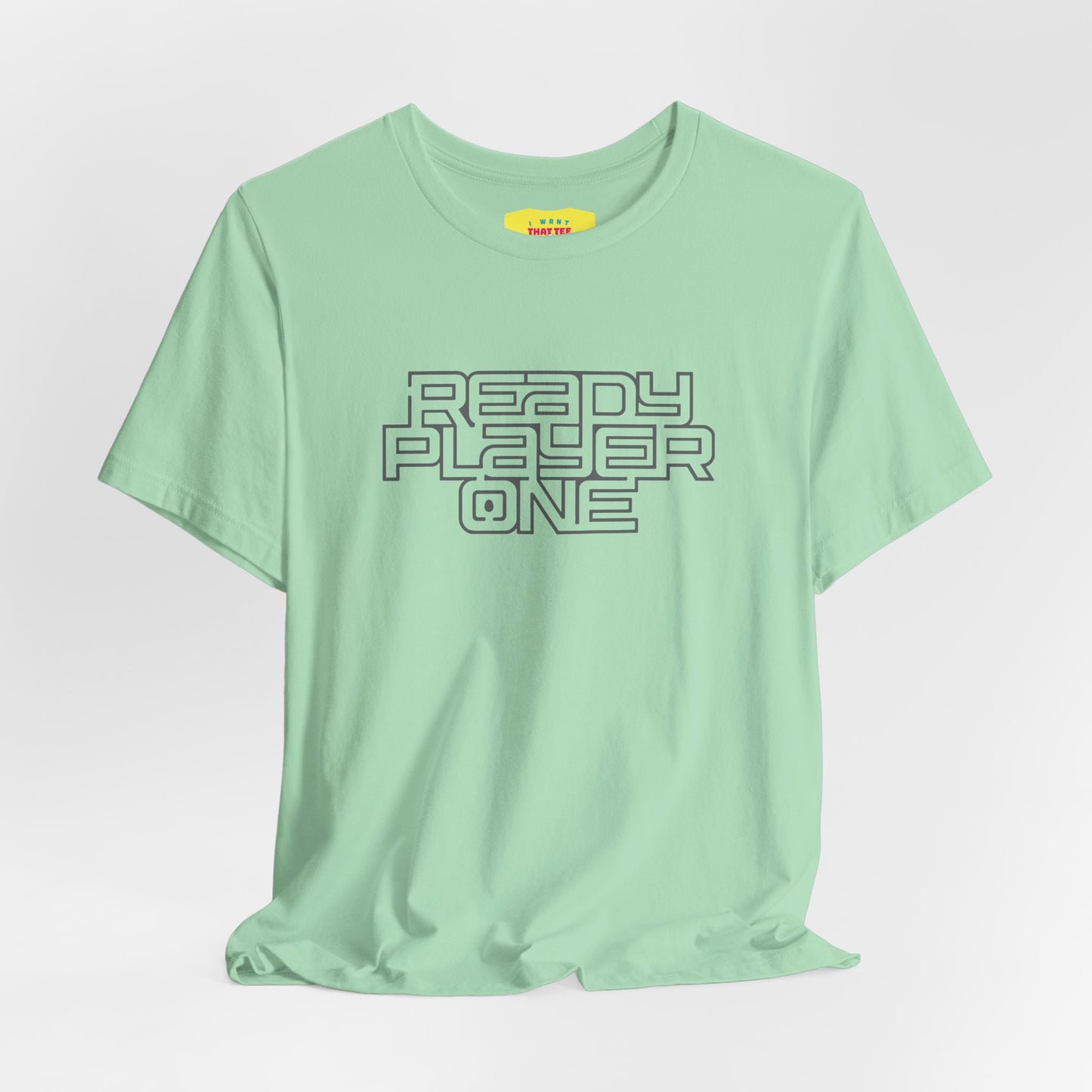 READY PLAYER ONE - STEVEN SPIELBERG'S MOVIE (Grey text, Unisex Softstyle T-Shirt)