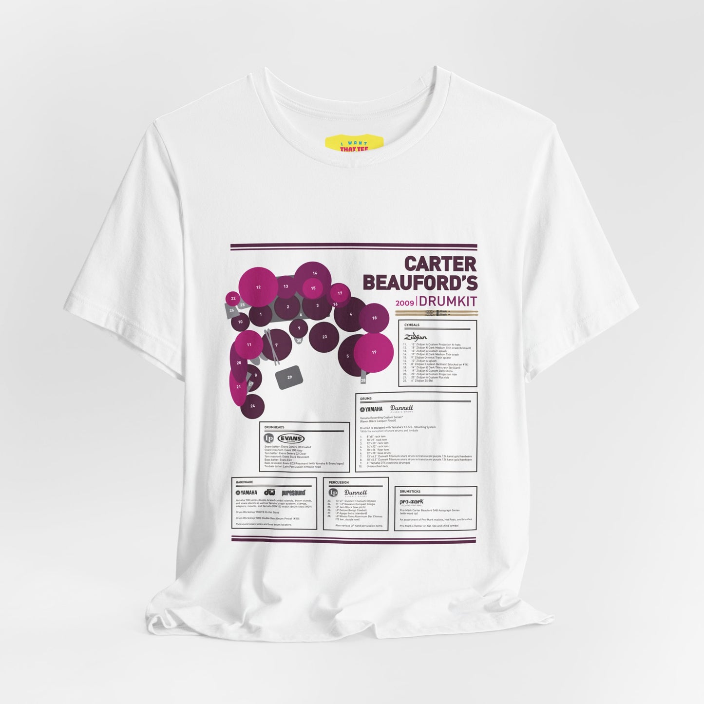 CARTER BEAUFORD 2009 DRUMKIT (Unisex Softstyle T-Shirt)