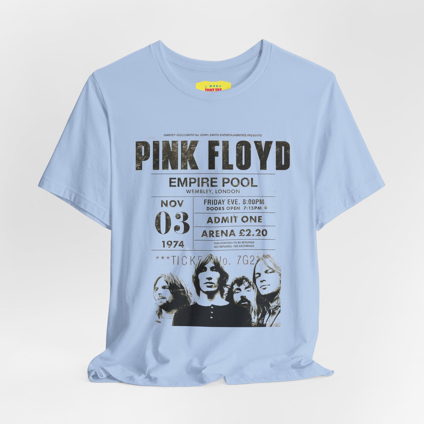 PINK FLOYD EMPIRE POOL CONCERT POSTER (Unisex Jersey Short Sleeve Tee)