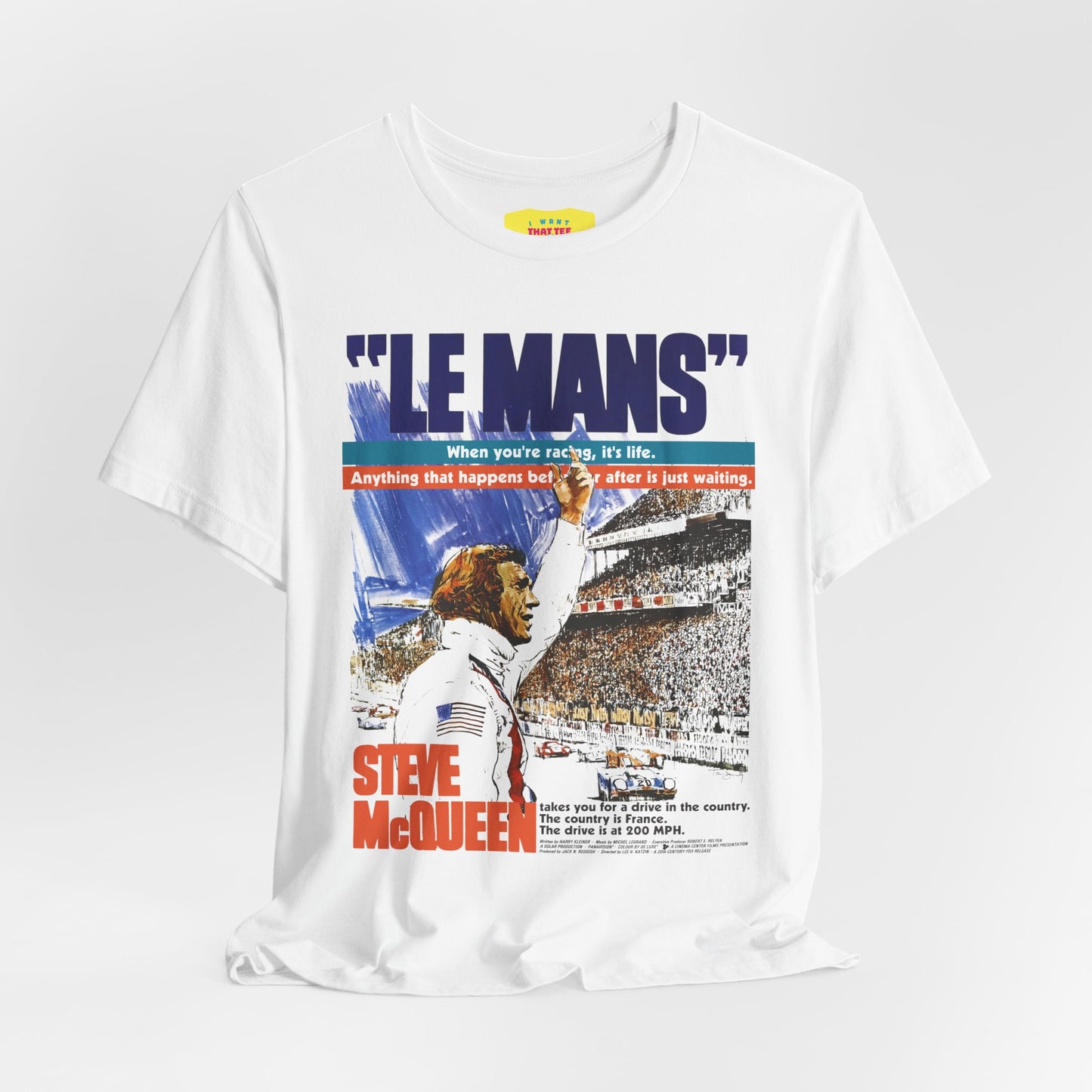 LE MANS MOVIE POSTER (Unisex Jersey Short Sleeve Tee)