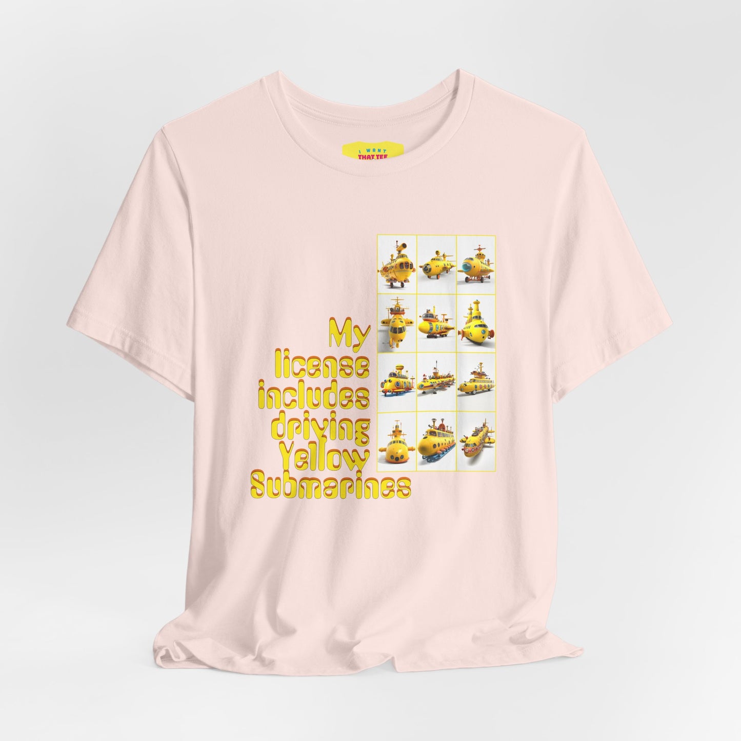 MY LICENSE INCLUDES DRIVING YELLOW SUBMARINES (Unisex Softstyle T-Shirt)