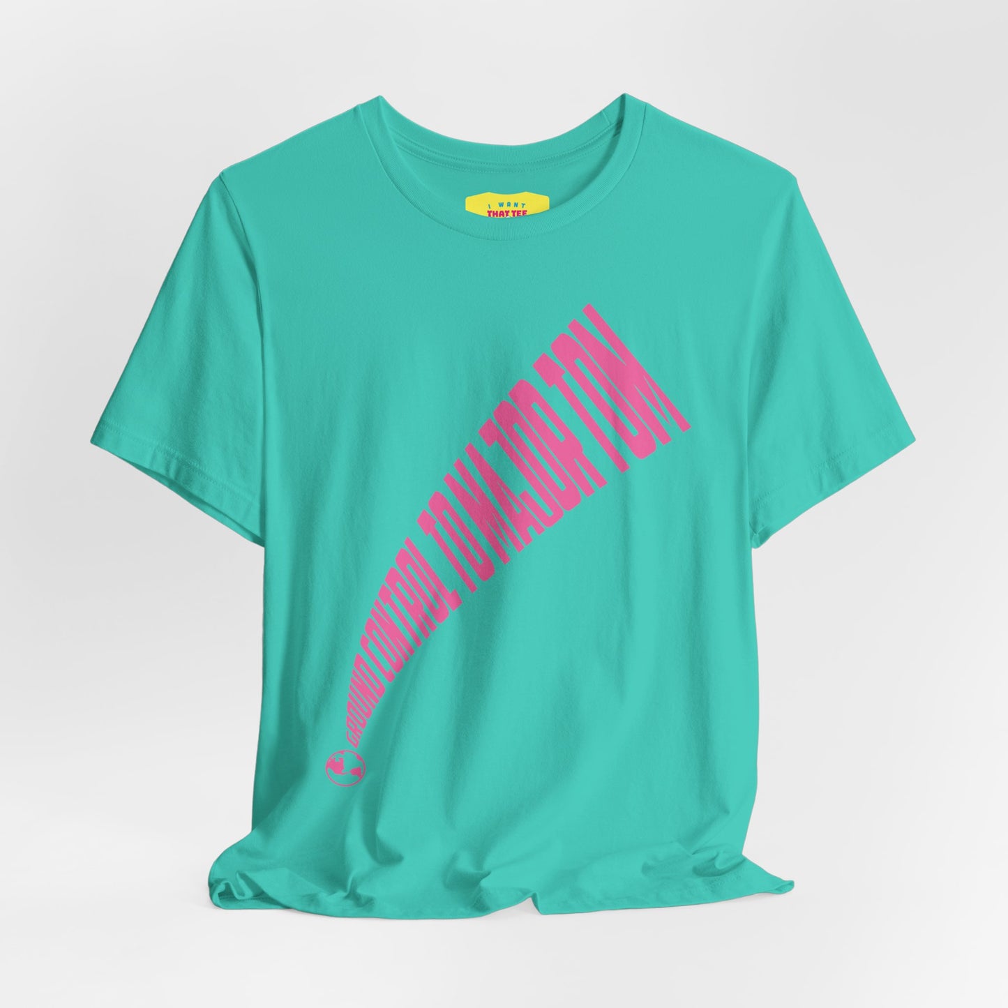 GROUND CONTROL TO MAJOR TOM (Pink text, Unisex Softstyle T-Shirt)