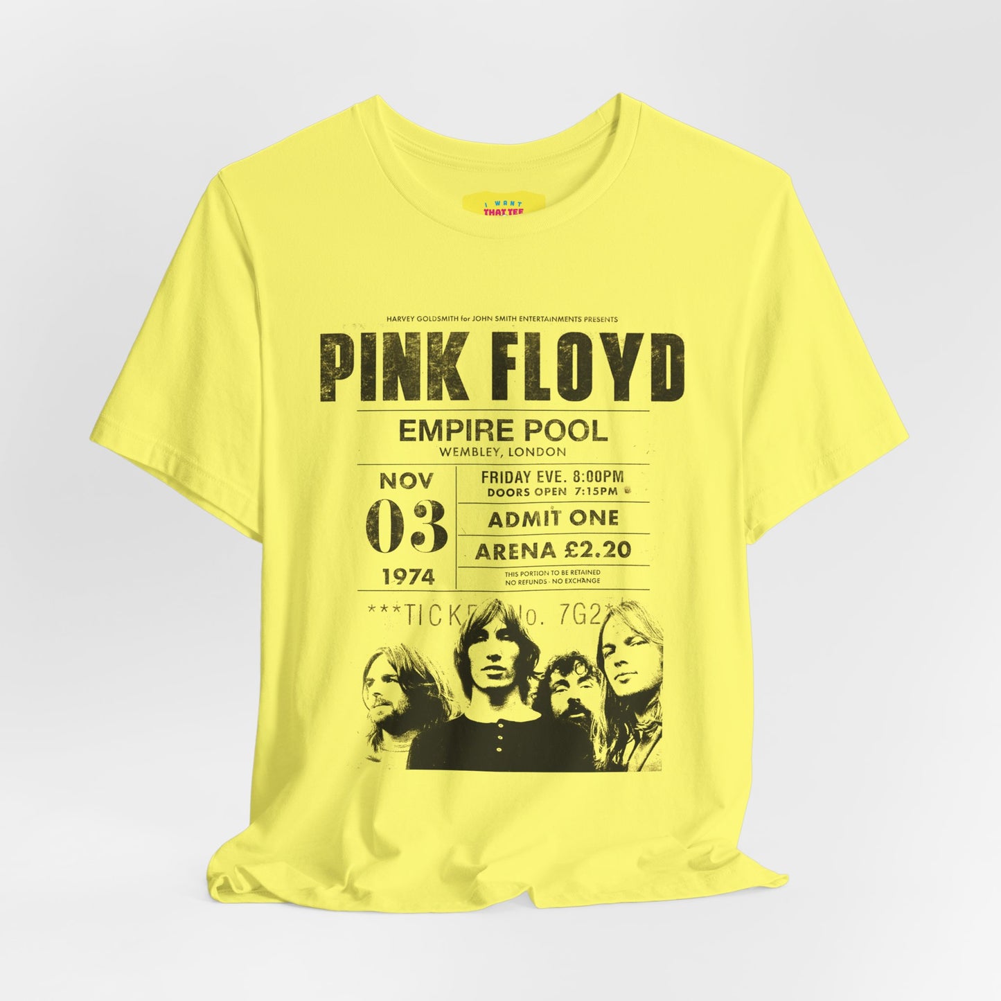 PINK FLOYD EMPIRE POOL CONCERT POSTER (Unisex Jersey Short Sleeve Tee)