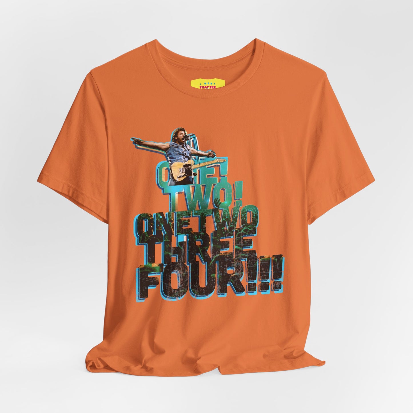 ONE! TWO! ONETWOTHREEFOUR!!! - BRUCE SPRINGSTEEN (Unisex Softstyle T-Shirt)