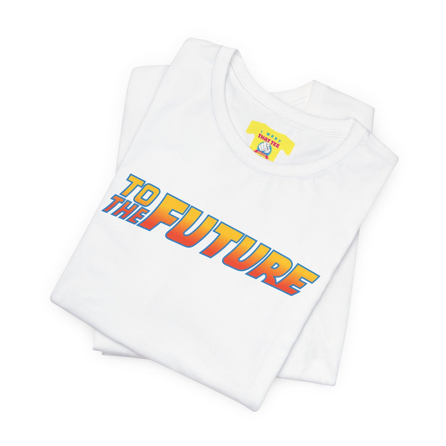 BACK (printed on the back) TO THE FUTURE (printed on the front) (Unisex Softstyle T-Shirt)