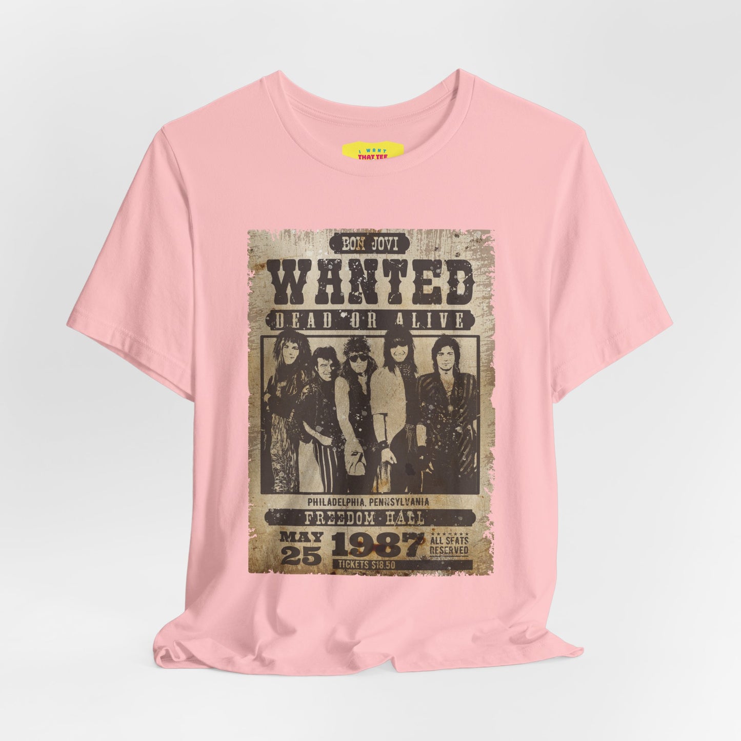 WANTED DEAD OR ALIVE - BON JOVI (Unisex Jersey Short Sleeve Tee)