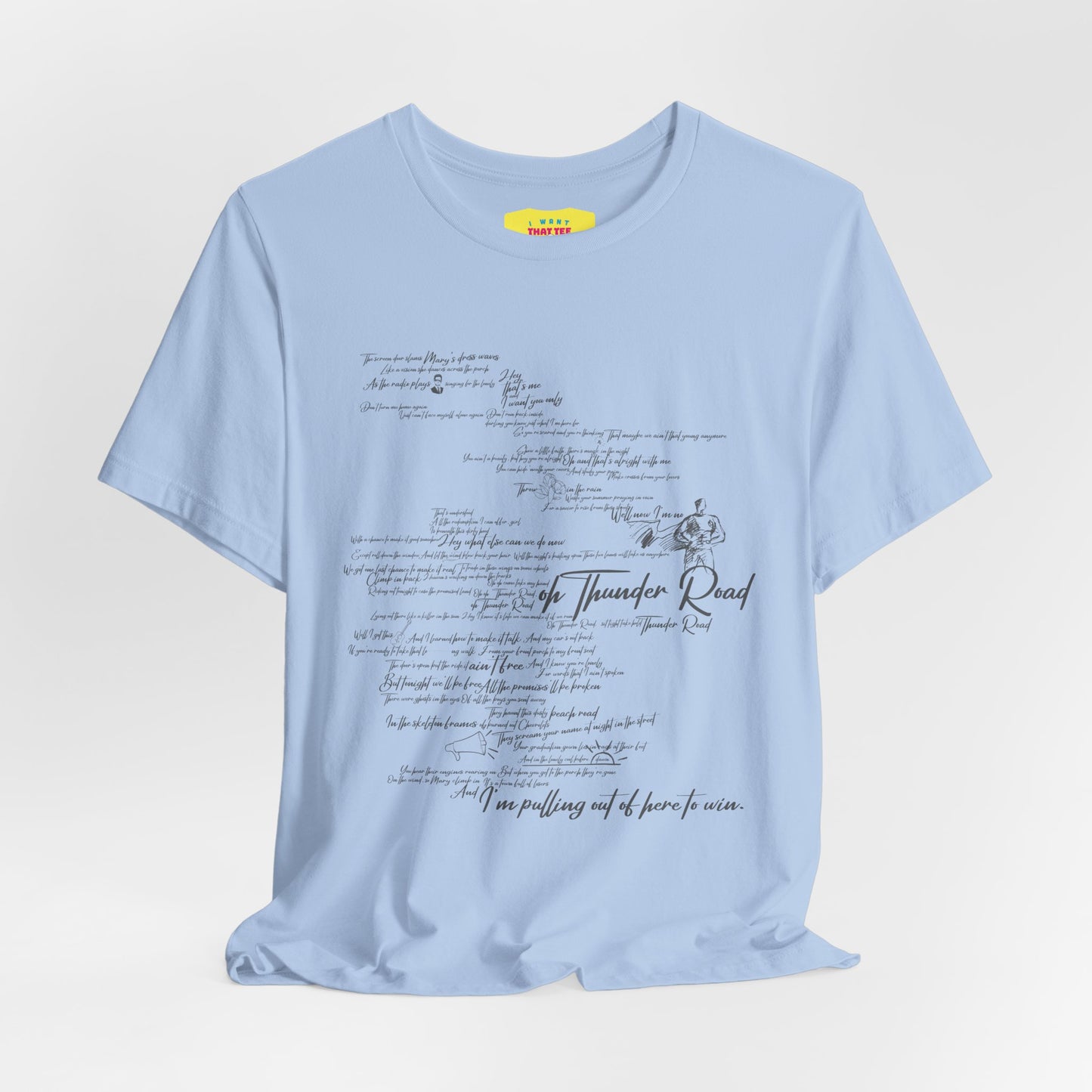 THUNDER ROAD - BRUCE SPRINGSTEEN LYRICS (Unisex Softstyle T-Shirt)