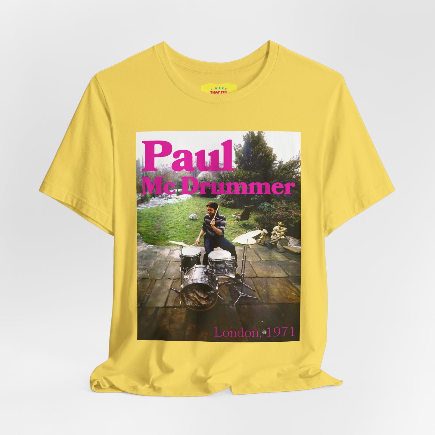 PAUL MC DRUMMER - PAUL MC CARTNEY AT DRUMS (Unisex Jersey Short Sleeve Tee)