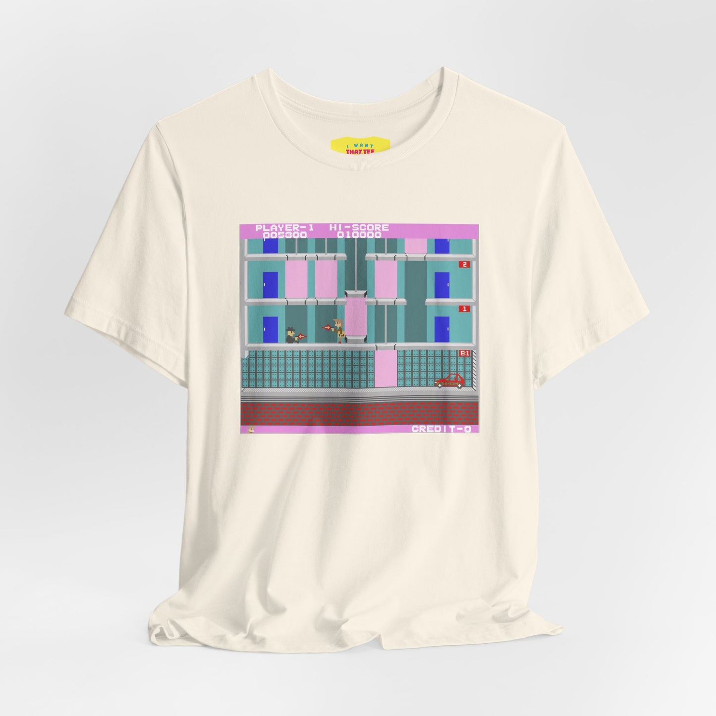 ELEVATOR ACTION ARCADE SCREEN (Unisex Jersey Short Sleeve Tee)