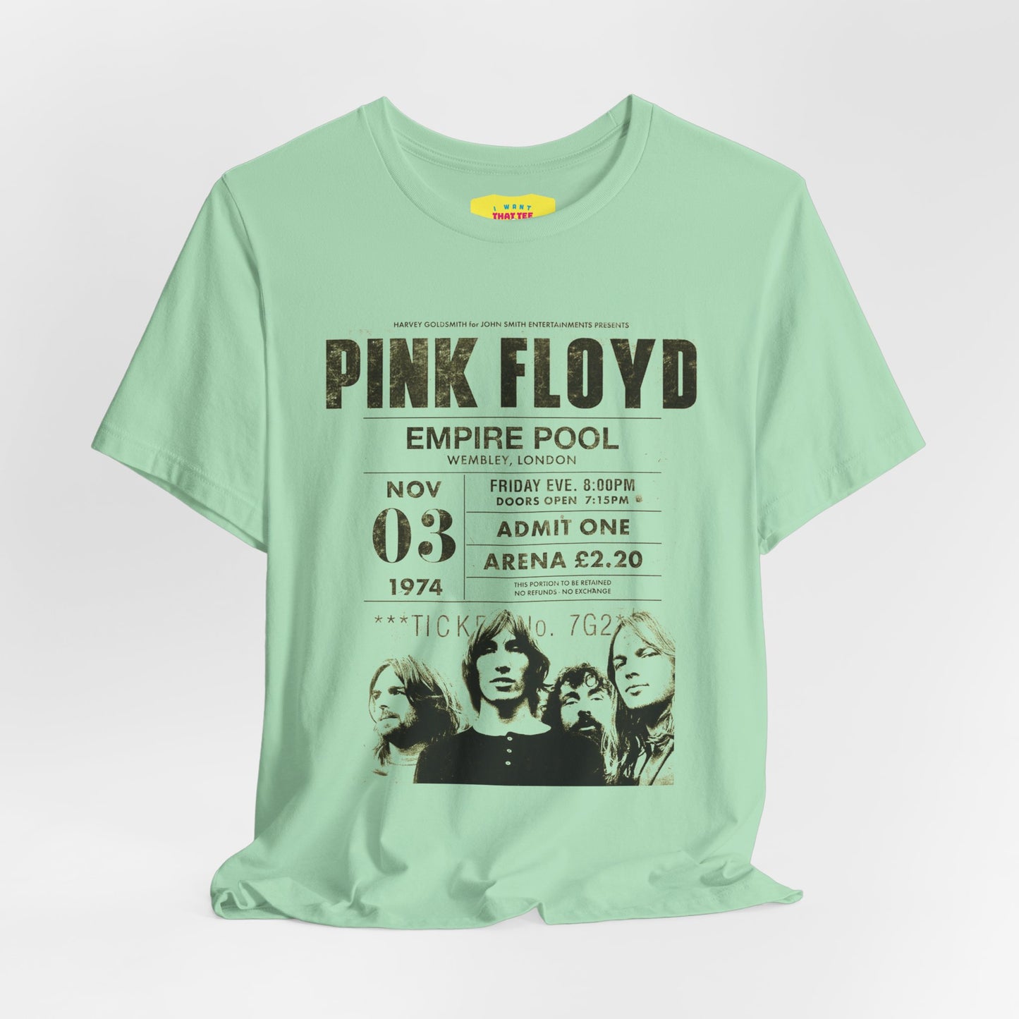 PINK FLOYD EMPIRE POOL CONCERT POSTER (Unisex Jersey Short Sleeve Tee)