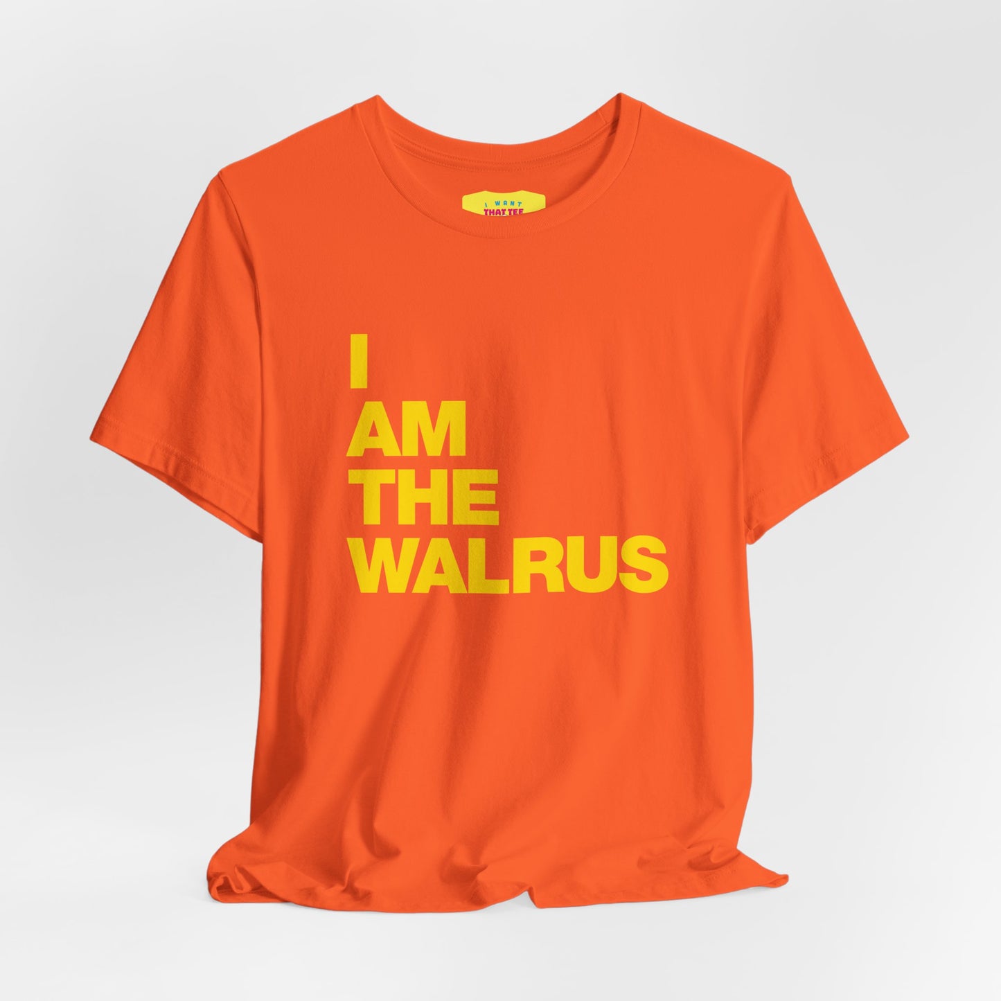 I AM THE WALRUS - THE BEATLES (Yellow text, Unisex Softstyle T-Shirt)