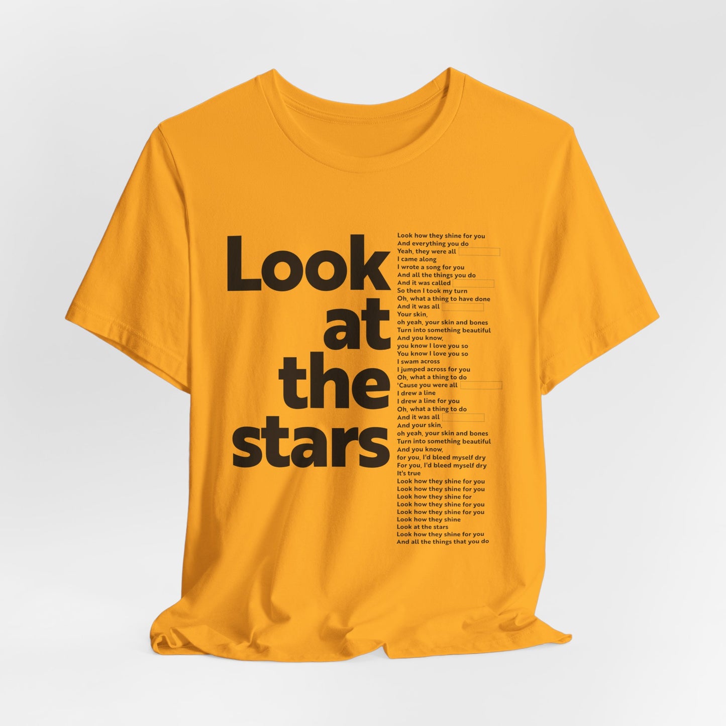 YELLOW - COLDPLAY LYRICS (Unisex Softstyle T-Shirt)