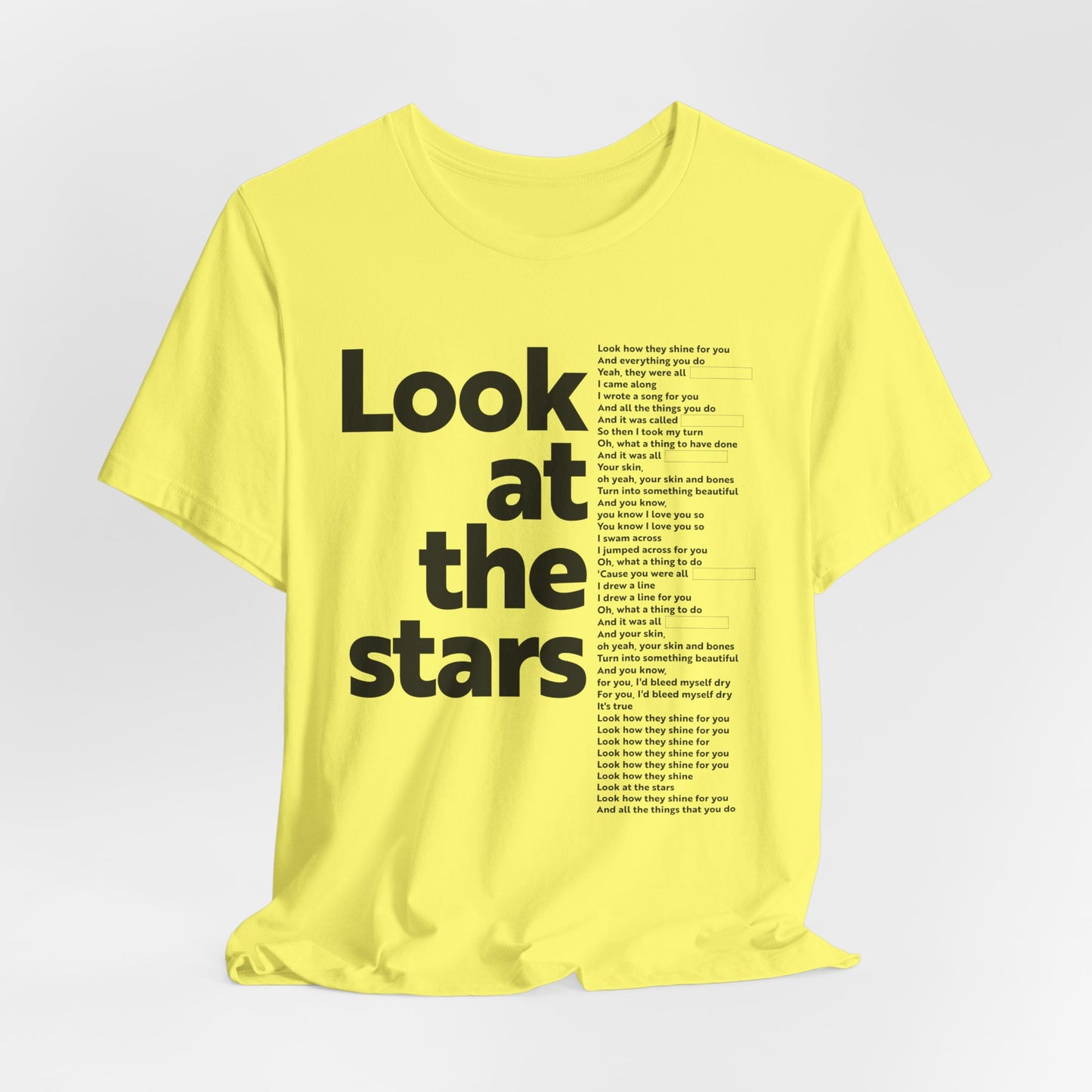 YELLOW - COLDPLAY LYRICS (Unisex Softstyle T-Shirt)